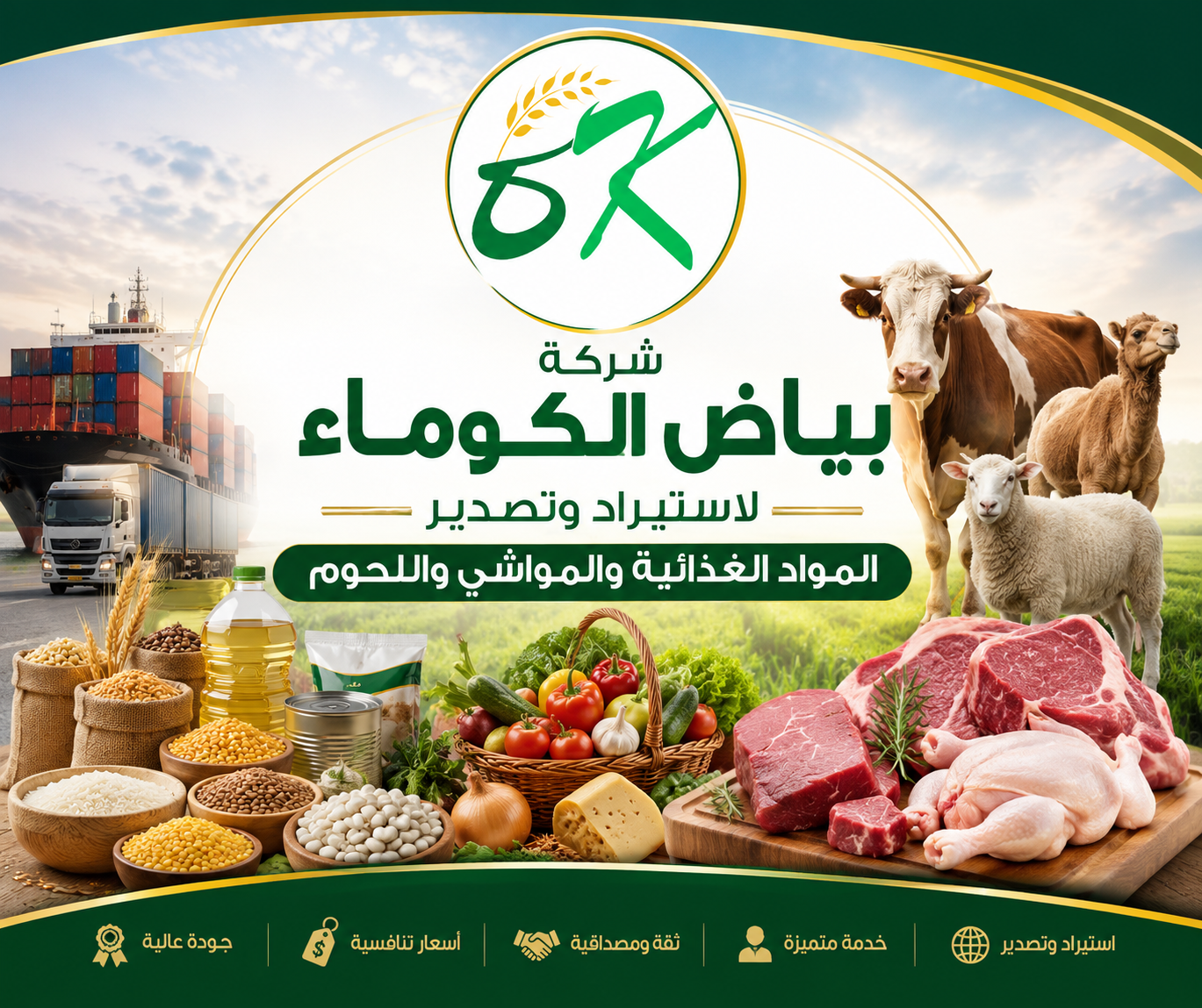منتجات غذائية ولحوم طازجة - شركة بياض الكوماء